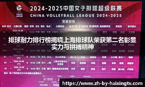 排球耐力排行榜揭晓上海排球队荣获第二名彰显实力与拼搏精神