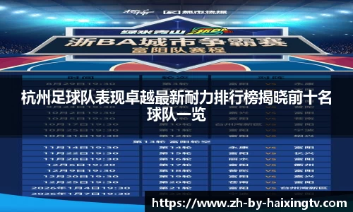 杭州足球队表现卓越最新耐力排行榜揭晓前十名球队一览